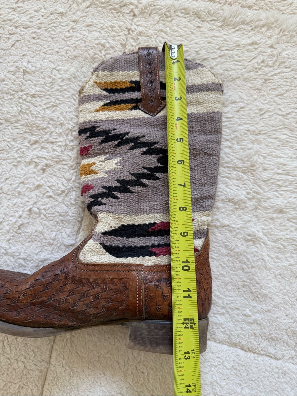 Roper Womens 6.5 Brown Leather Southwestern Aztec Cowboy Boots Boho Western - Picture 9 of 9